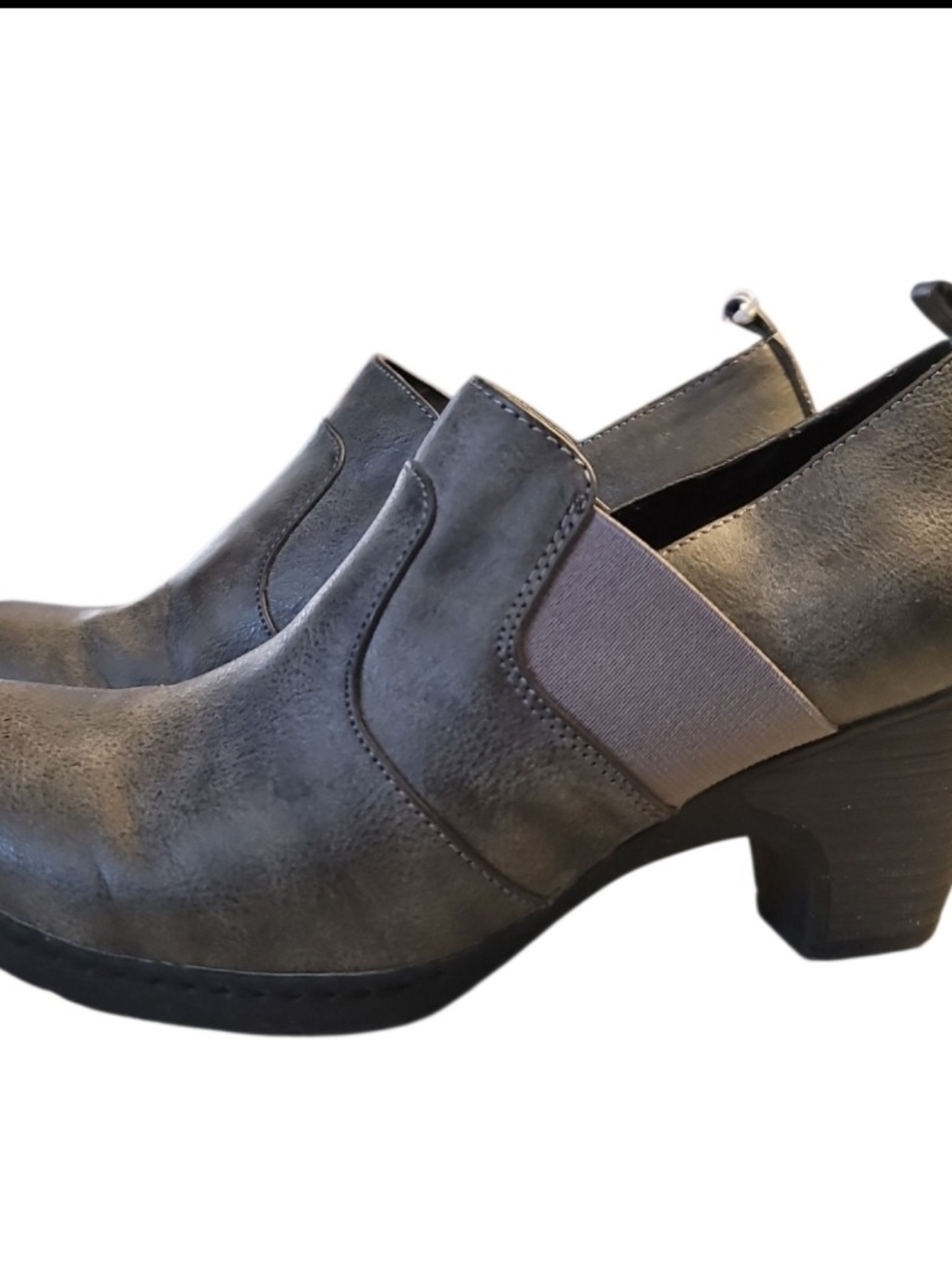 croft & barrow Grey Slip-On Block Heel Booties